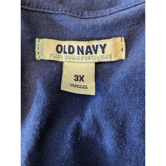 Old Navy Plus 3X Dress Blue Crochet Neckline Pocket Drawstring Goodnight Nora - Picture 6 of 8